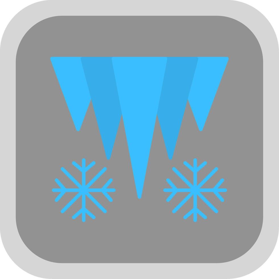 Icicle Flat Round Corner Icon vector