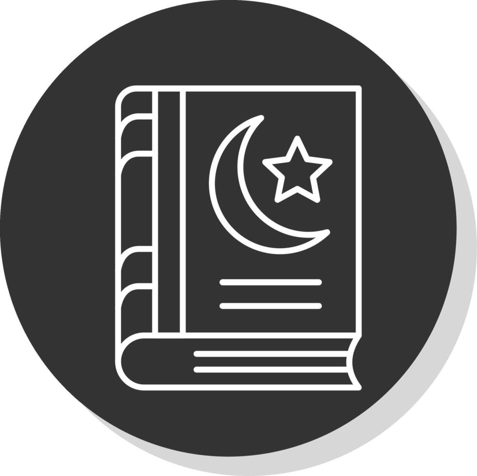 Holy Book Line Grey Circle Icon vector