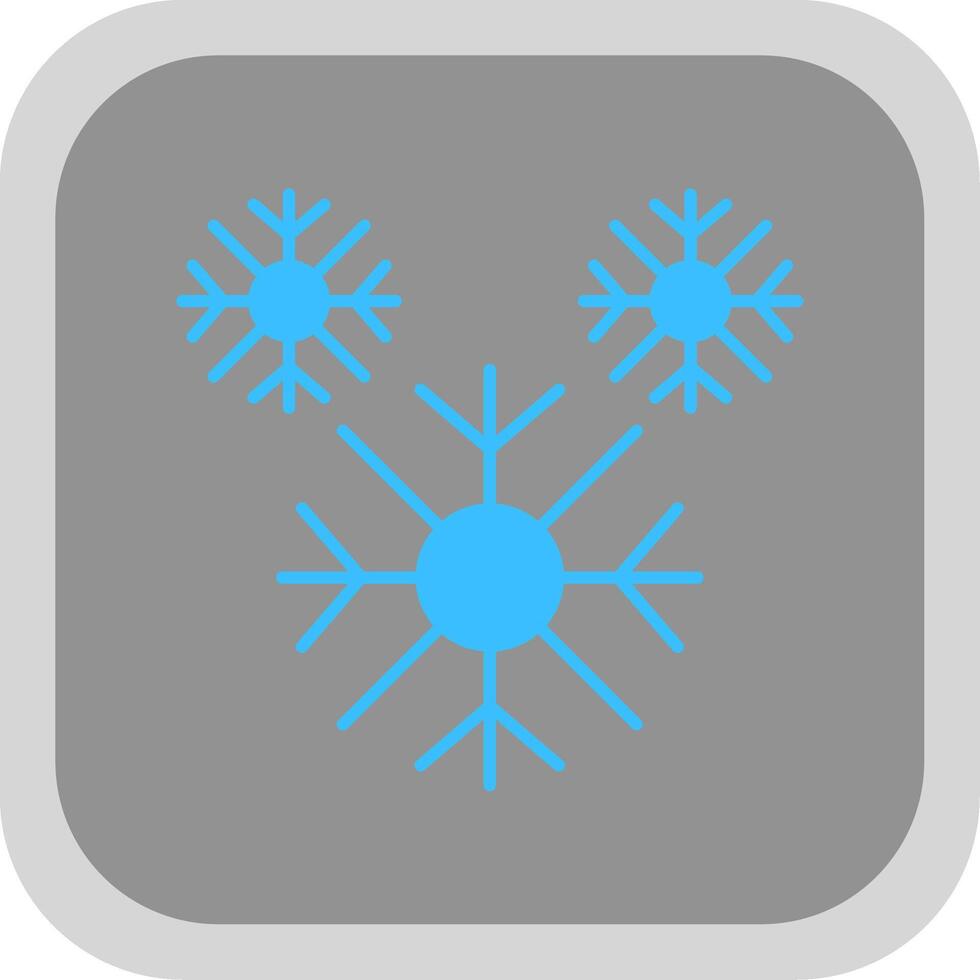 Snowflake Flat Round Corner Icon vector
