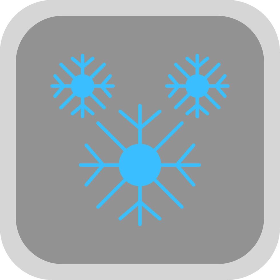 copo de nieve plano redondo esquina icono vector