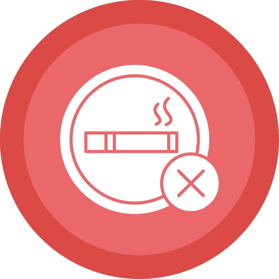 No de fumar glifo multi circulo icono vector