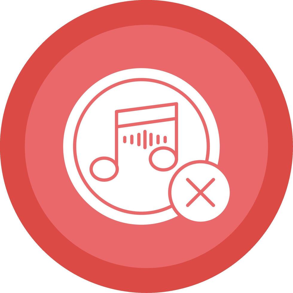 No Music Glyph Multi Circle Icon vector