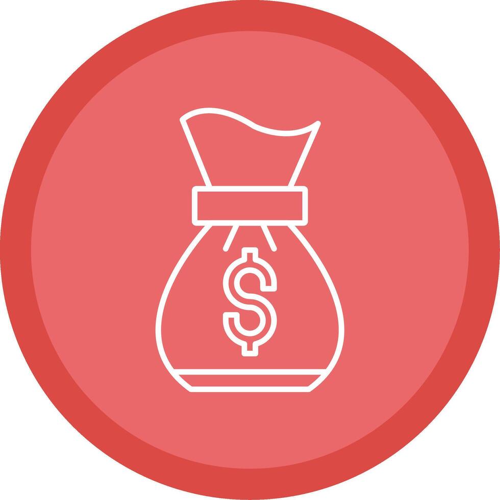 Money bag Line Multi Circle Icon vector