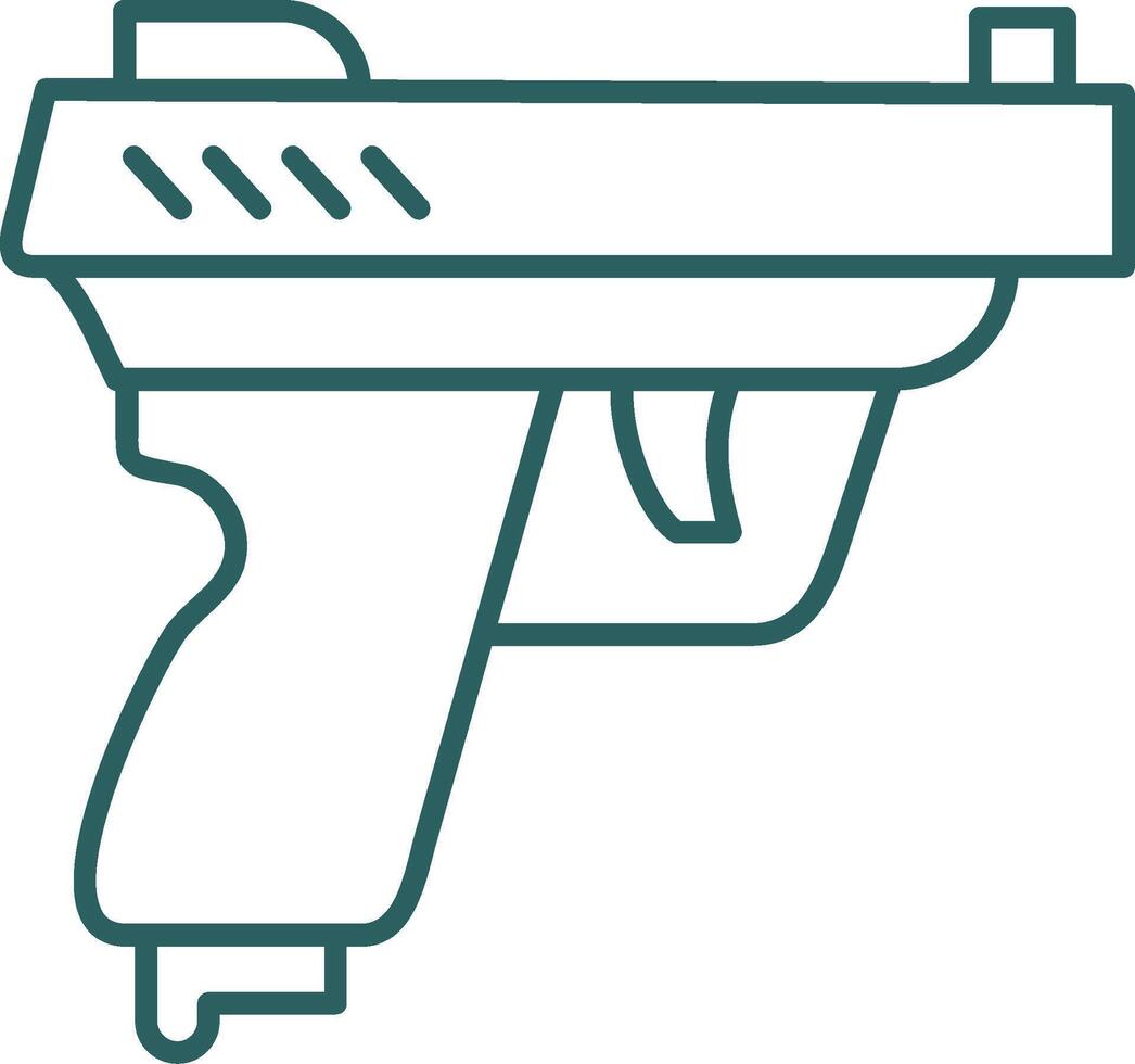 pistola línea degradado redondo esquina icono vector