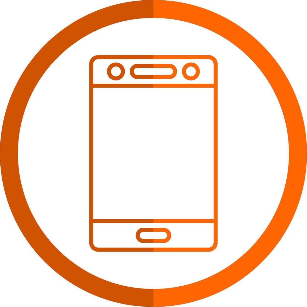Mobile Line Orange Circle Icon vector