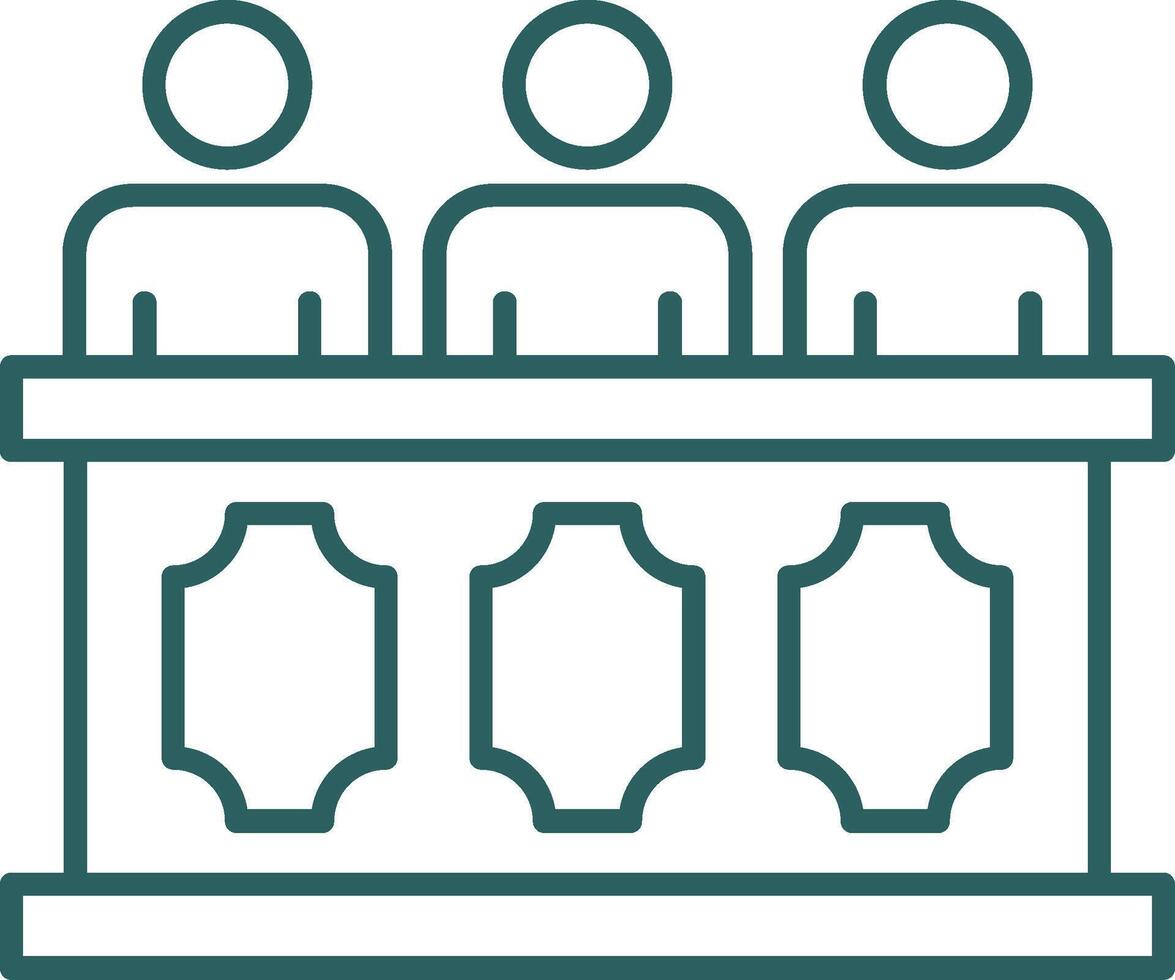Panel of judges Line Gradient Round Corner Icon vector