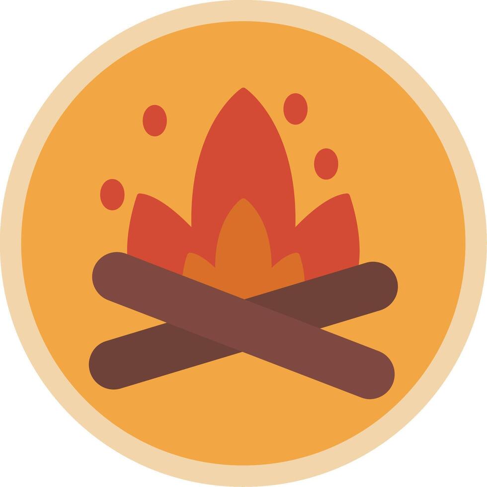 Bonfire Flat Multi Circle Icon vector