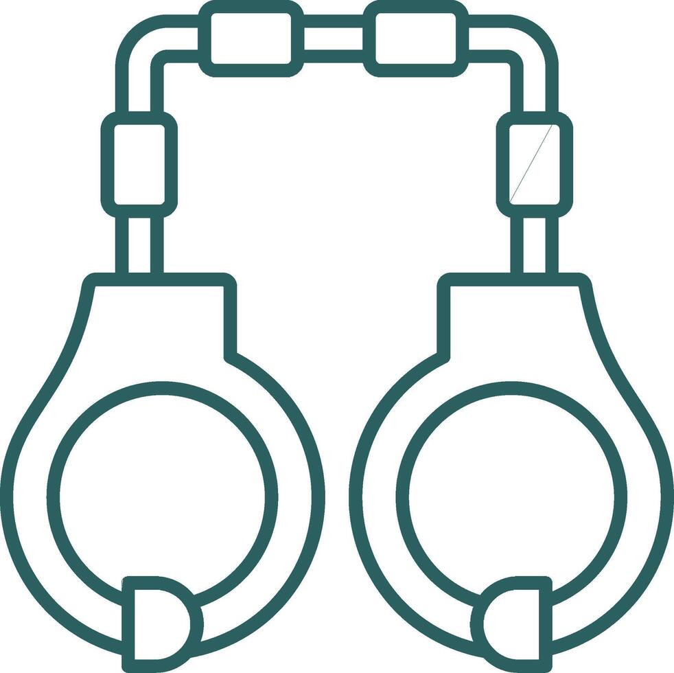 Handcuffs Line Gradient Round Corner Icon vector