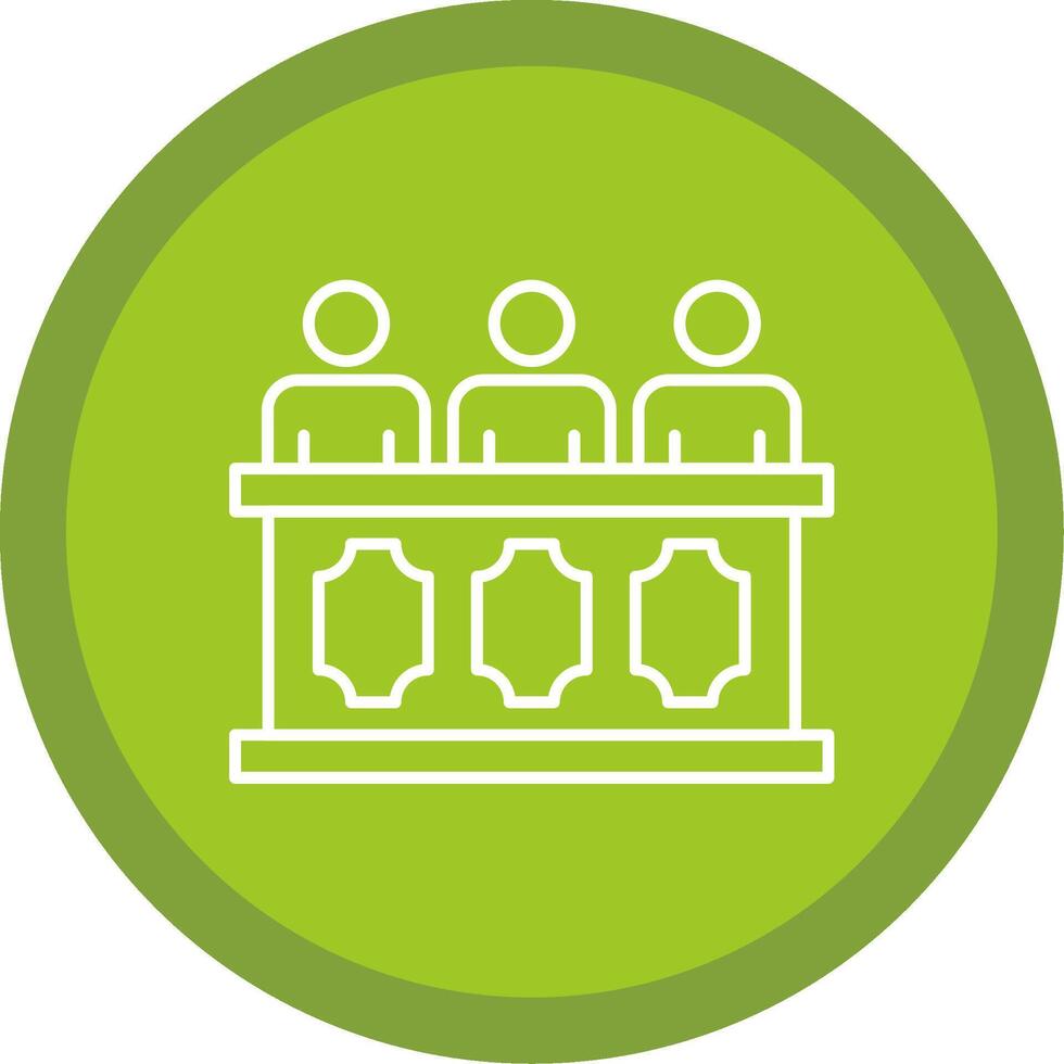 Panel of judges Line Multi Circle Icon vector
