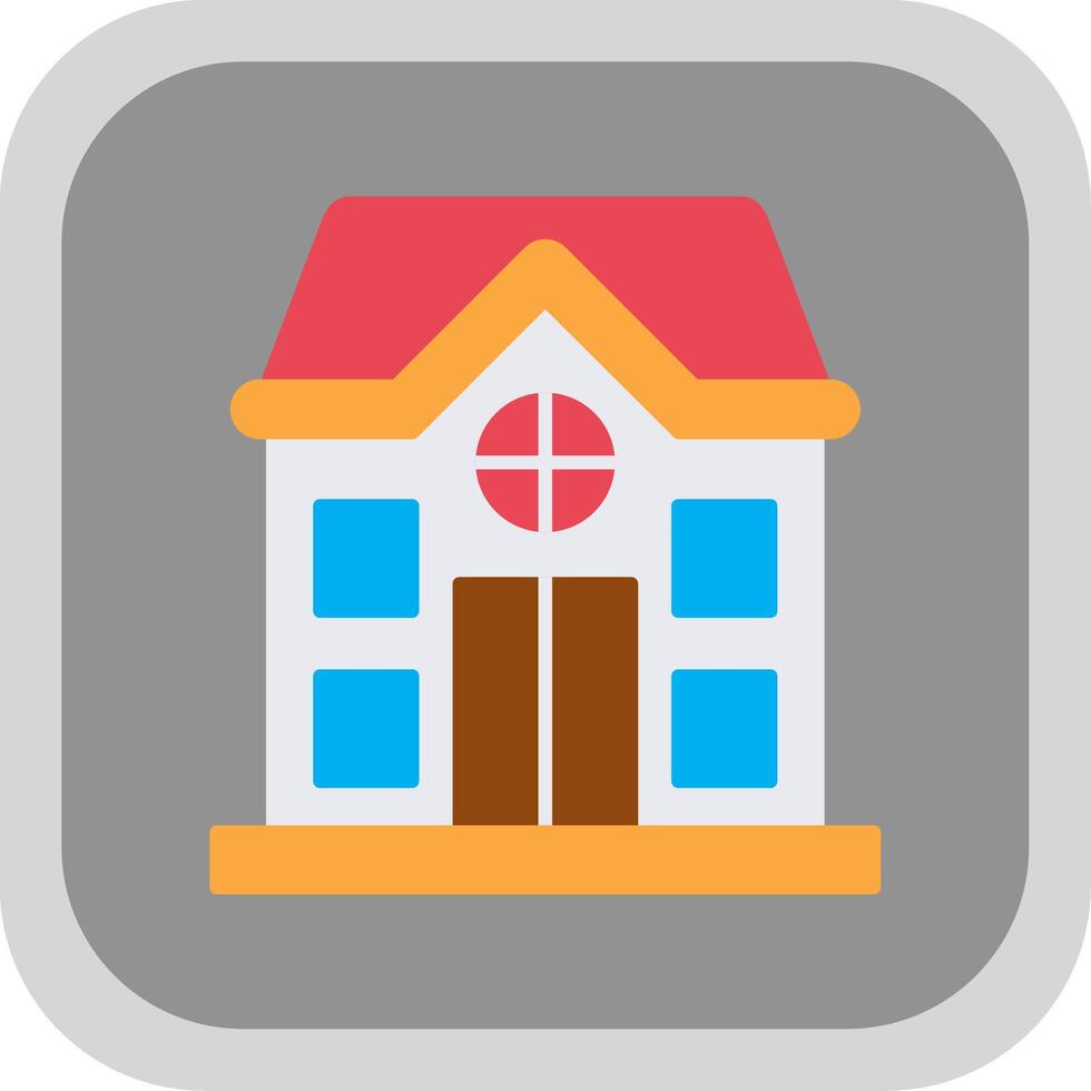 House Flat Round Corner Icon vector