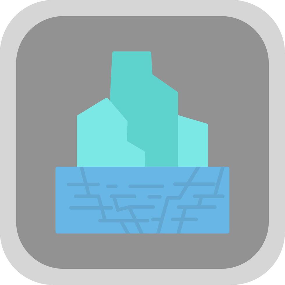 Iceberg Flat Round Corner Icon vector