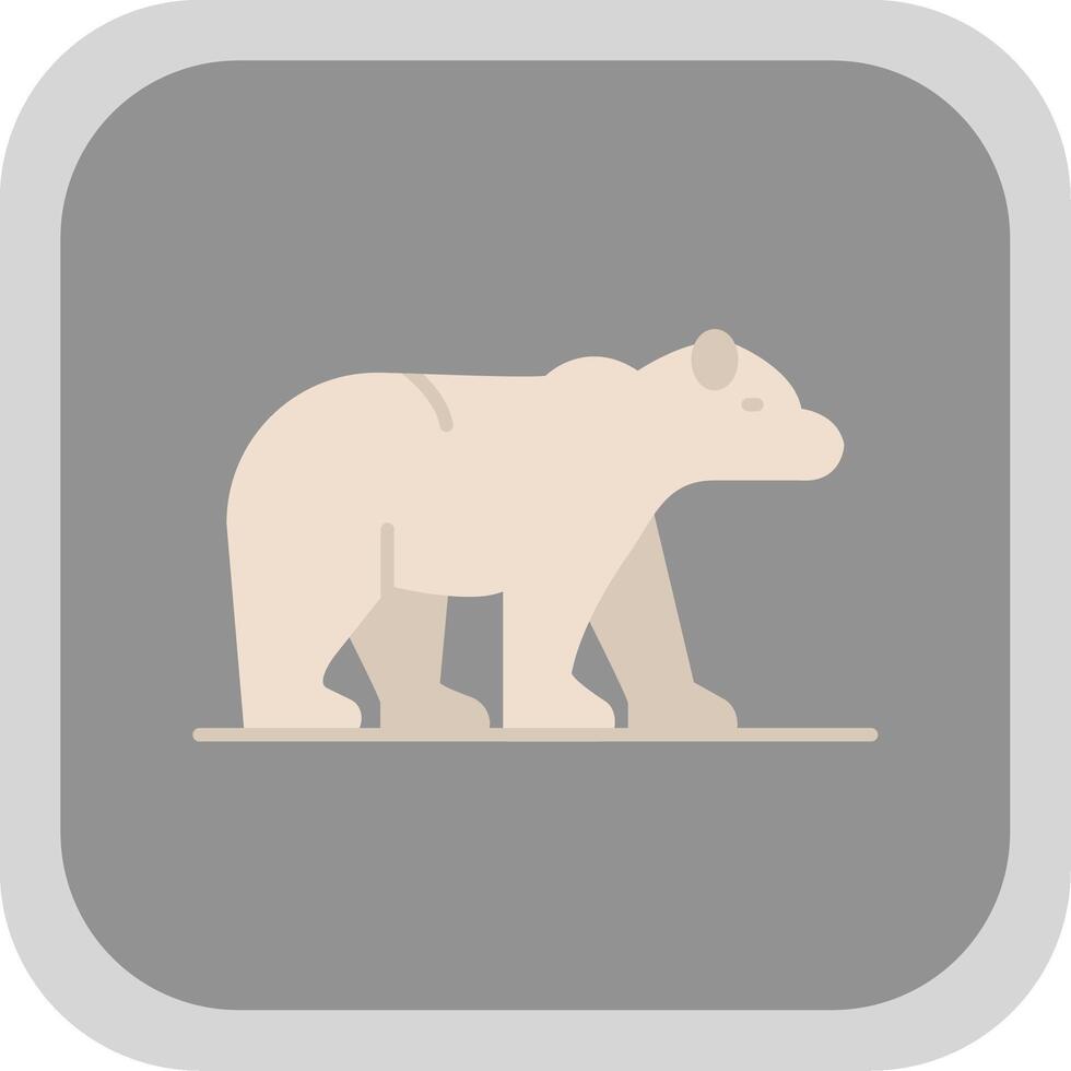 polar oso plano redondo esquina icono vector