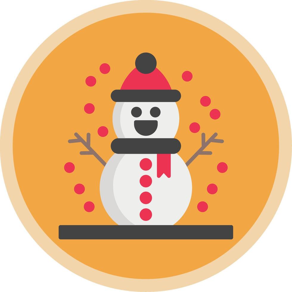 Snowman Flat Multi Circle Icon vector