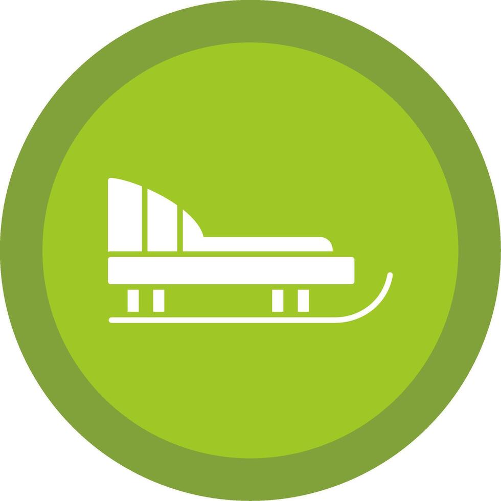 Sled Glyph Multi Circle Icon vector