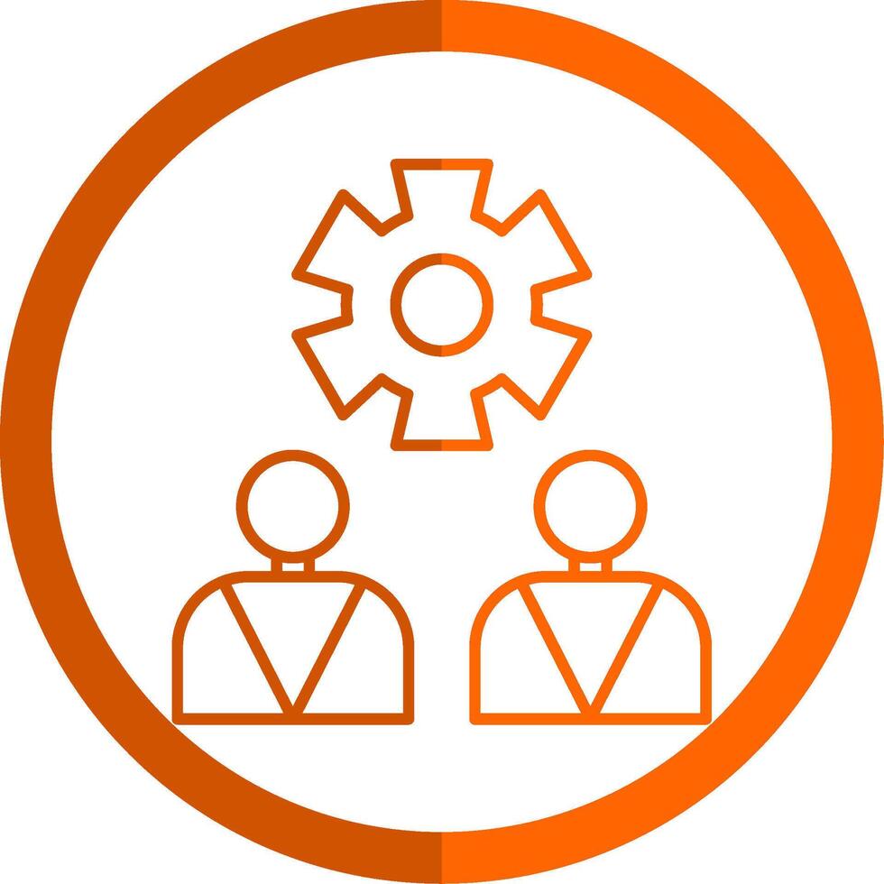 Management Line Orange Circle Icon vector