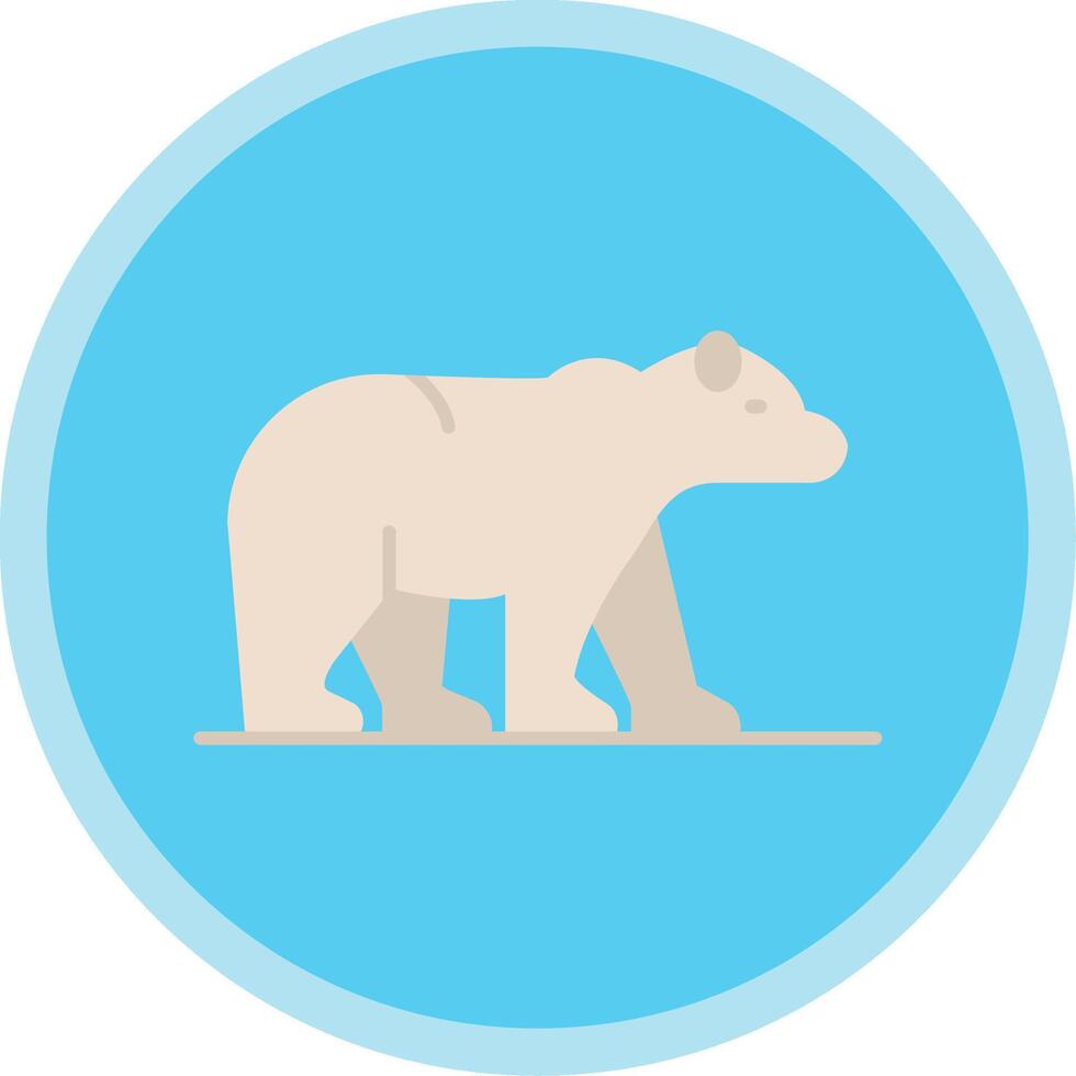 Polar Bear Flat Multi Circle Icon vector