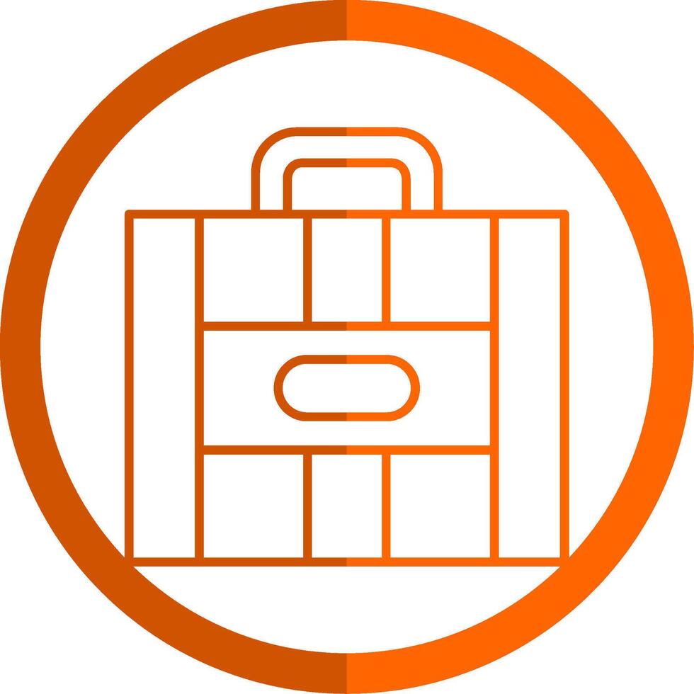 Suitcase Line Orange Circle Icon vector