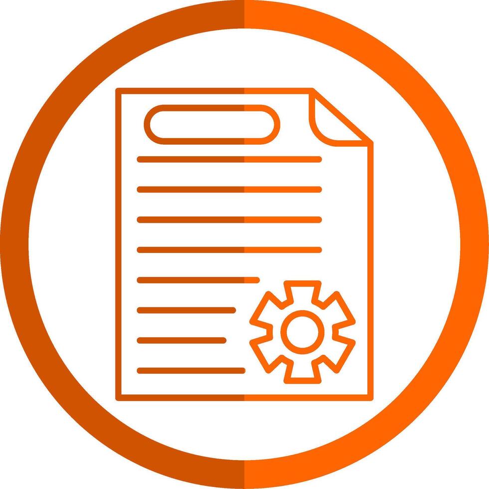 List Line Orange Circle Icon vector