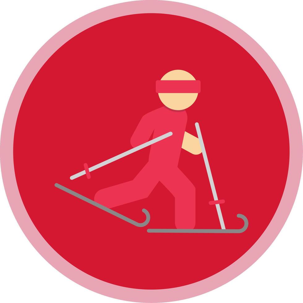 Ski Flat Multi Circle Icon vector