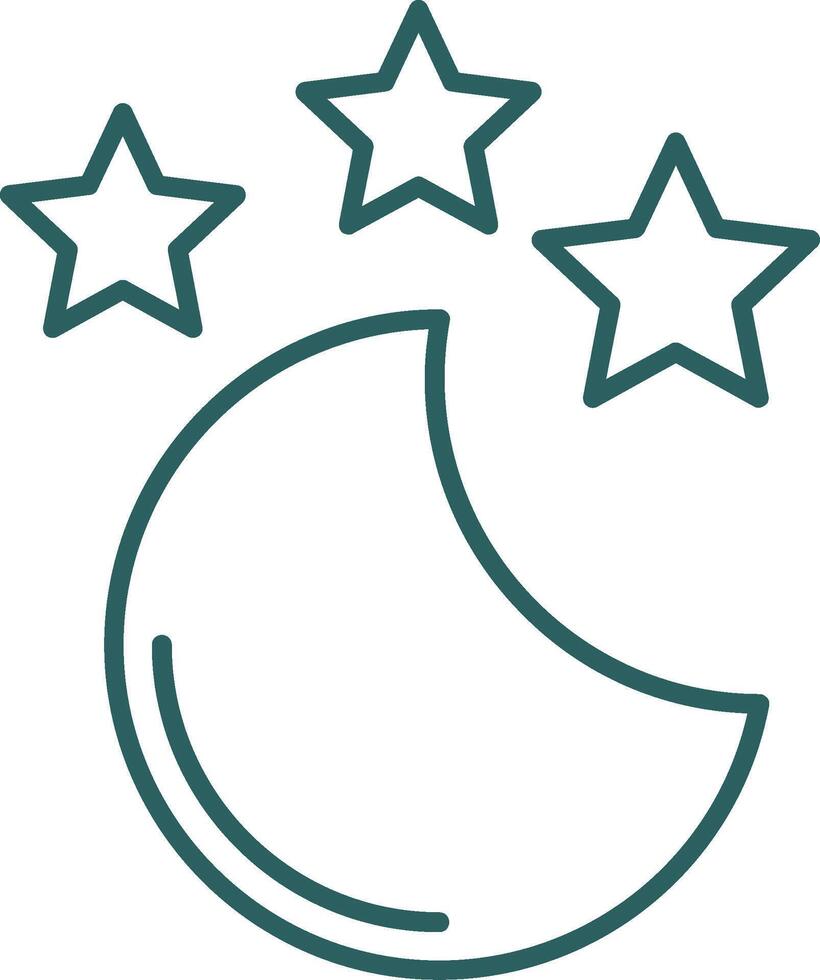 New Moon Line Gradient Round Corner Icon vector