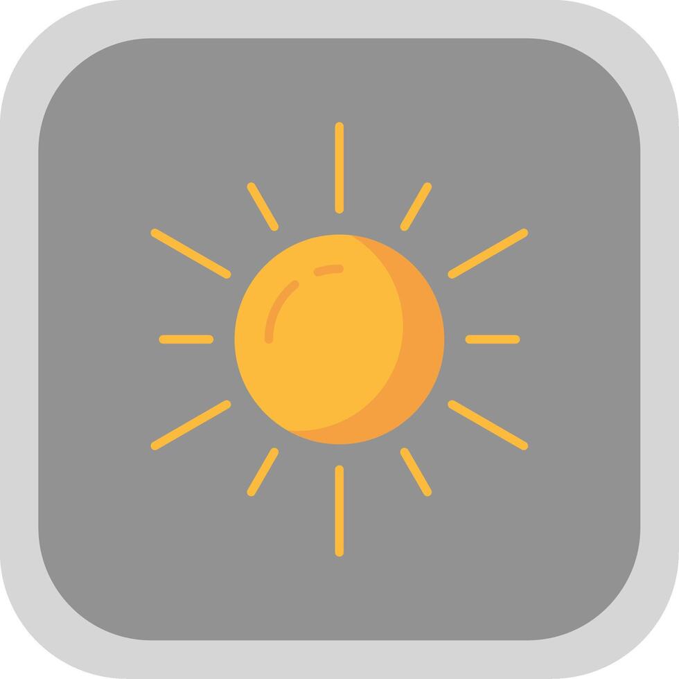 Sun Flat Round Corner Icon vector