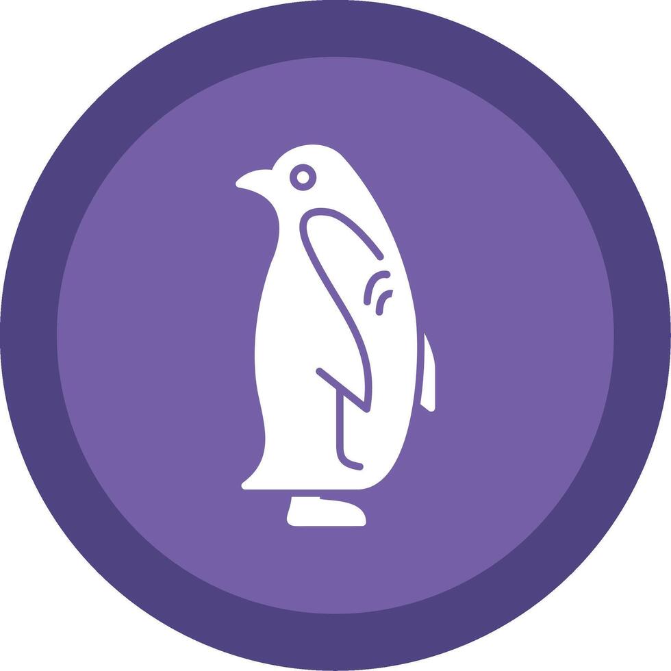 Penguin Glyph Multi Circle Icon vector