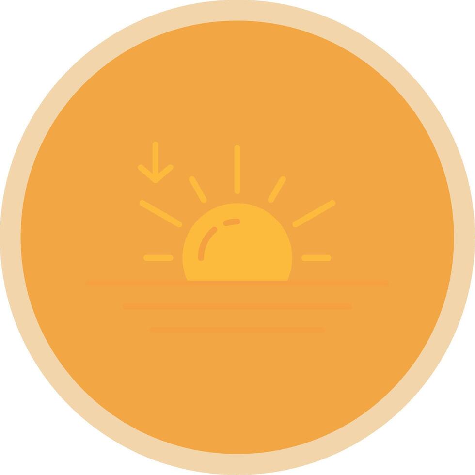 Sunset Flat Multi Circle Icon vector