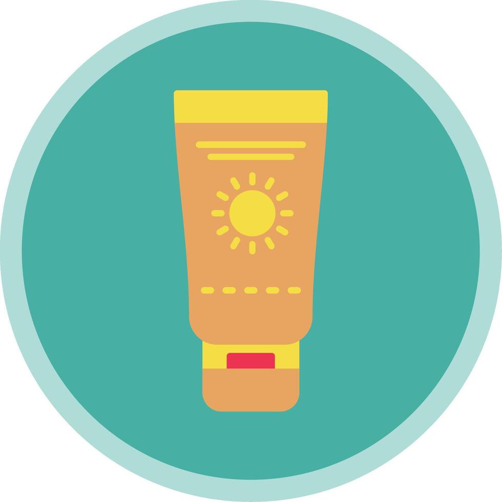 Sunscreen Flat Multi Circle Icon vector