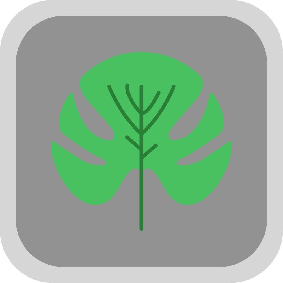 Monstera Flat Round Corner Icon vector