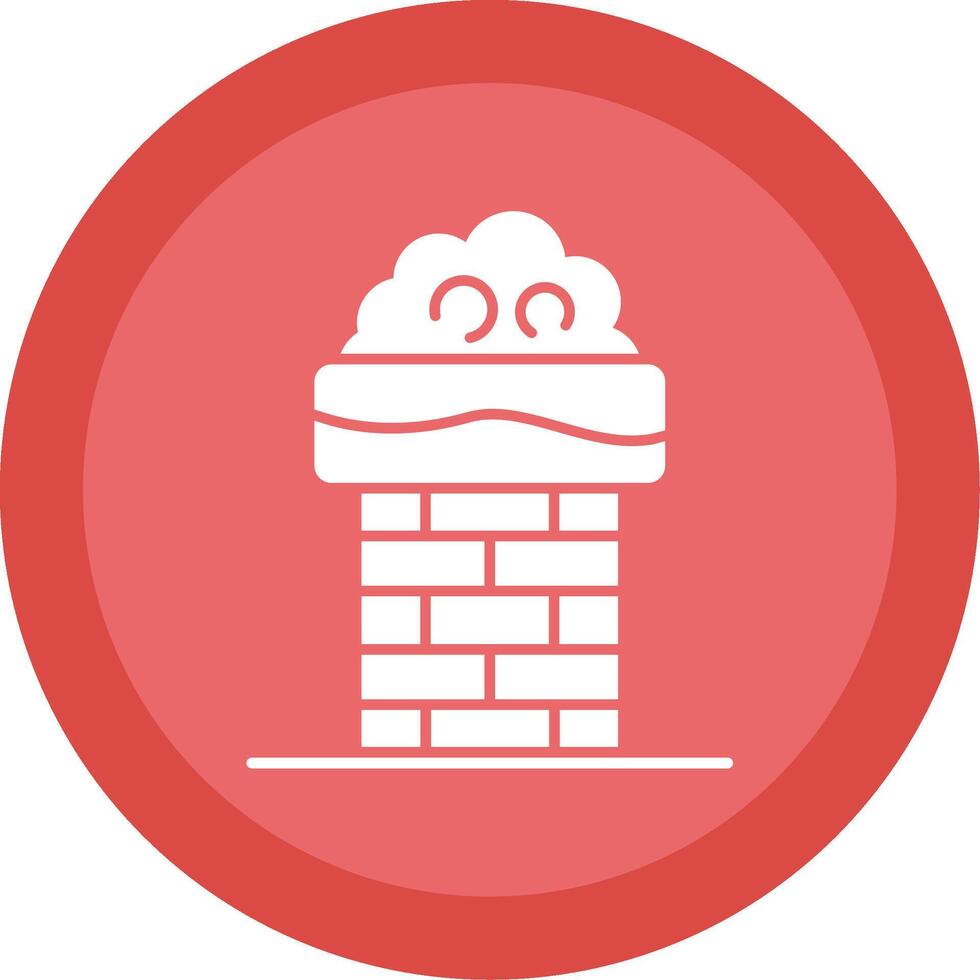 Chimney Top Glyph Multi Circle Icon vector