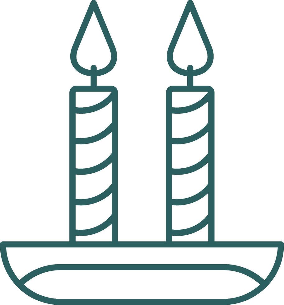 Candle Line Gradient Round Corner Icon vector