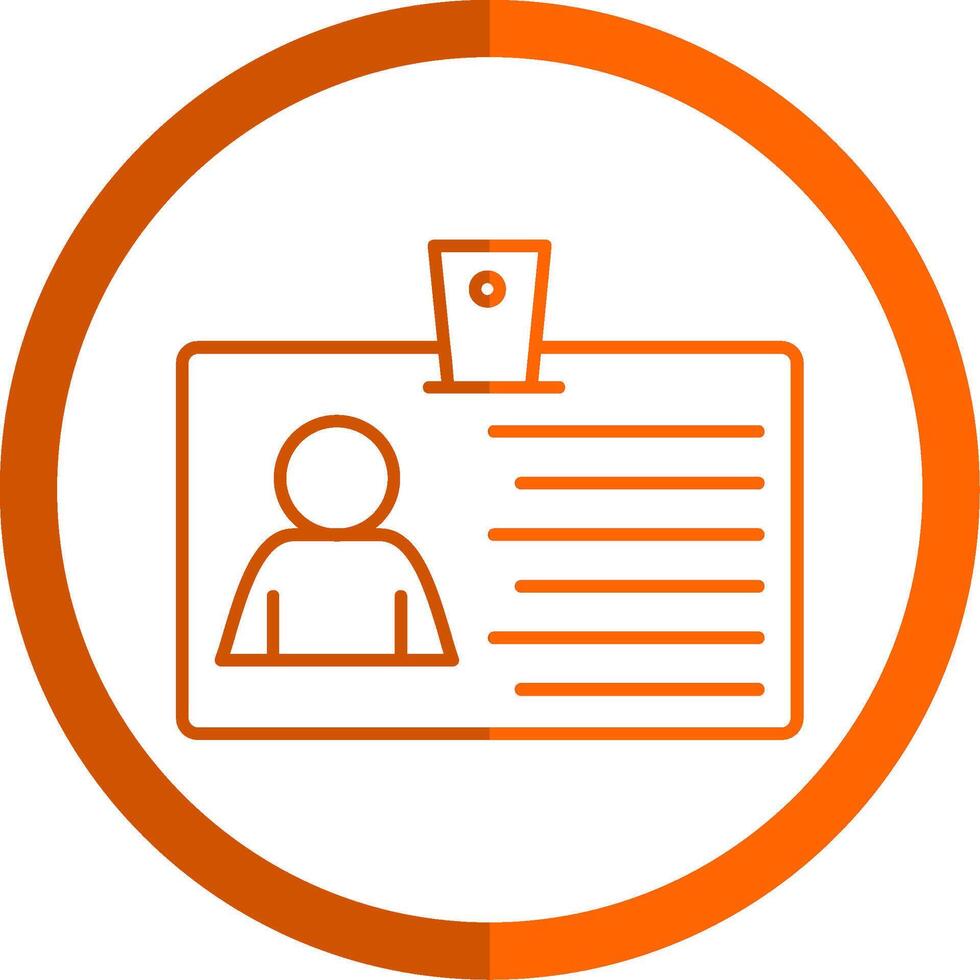 Id Card Line Orange Circle Icon vector