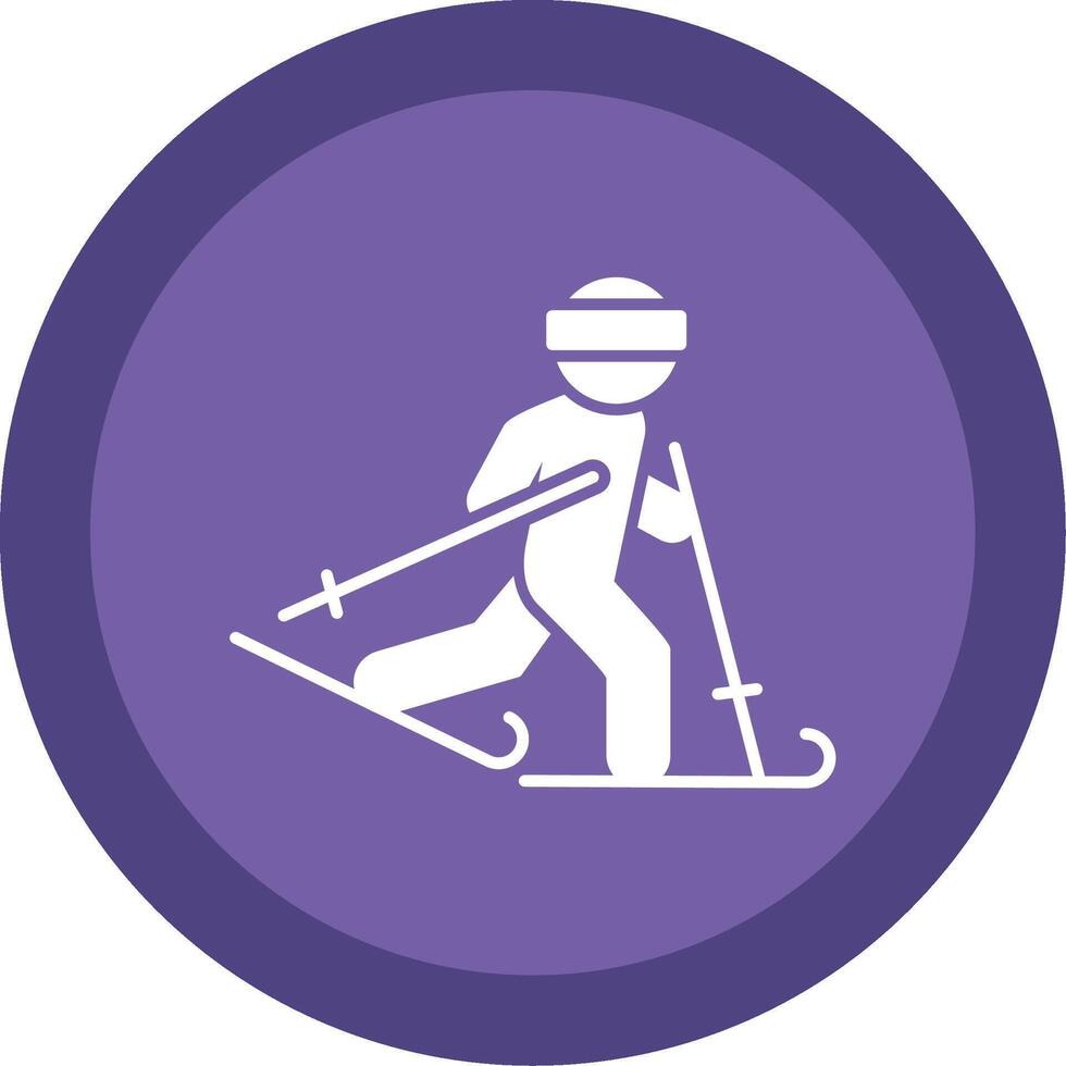 Ski Glyph Multi Circle Icon vector