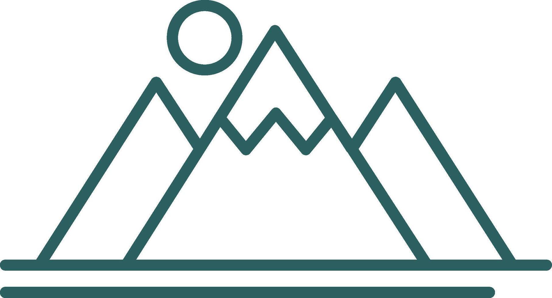 Mountain Line Gradient Round Corner Icon vector