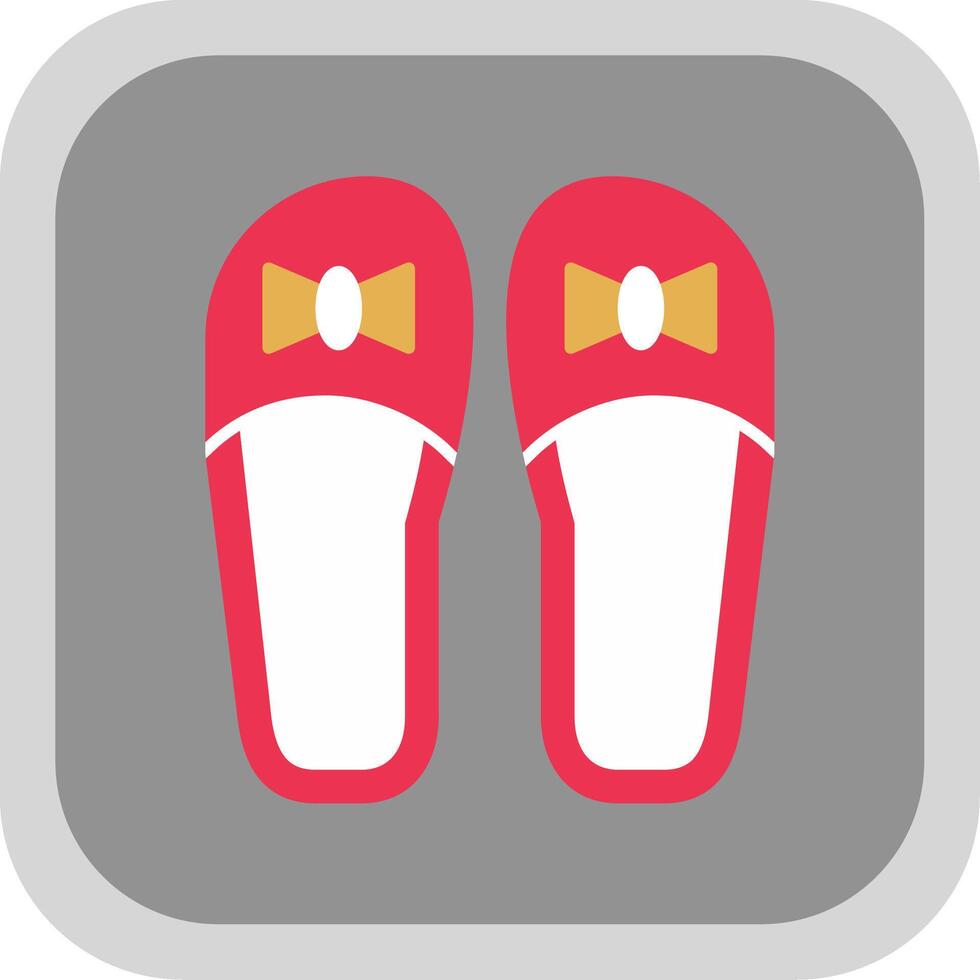 Slippers Flat Round Corner Icon vector