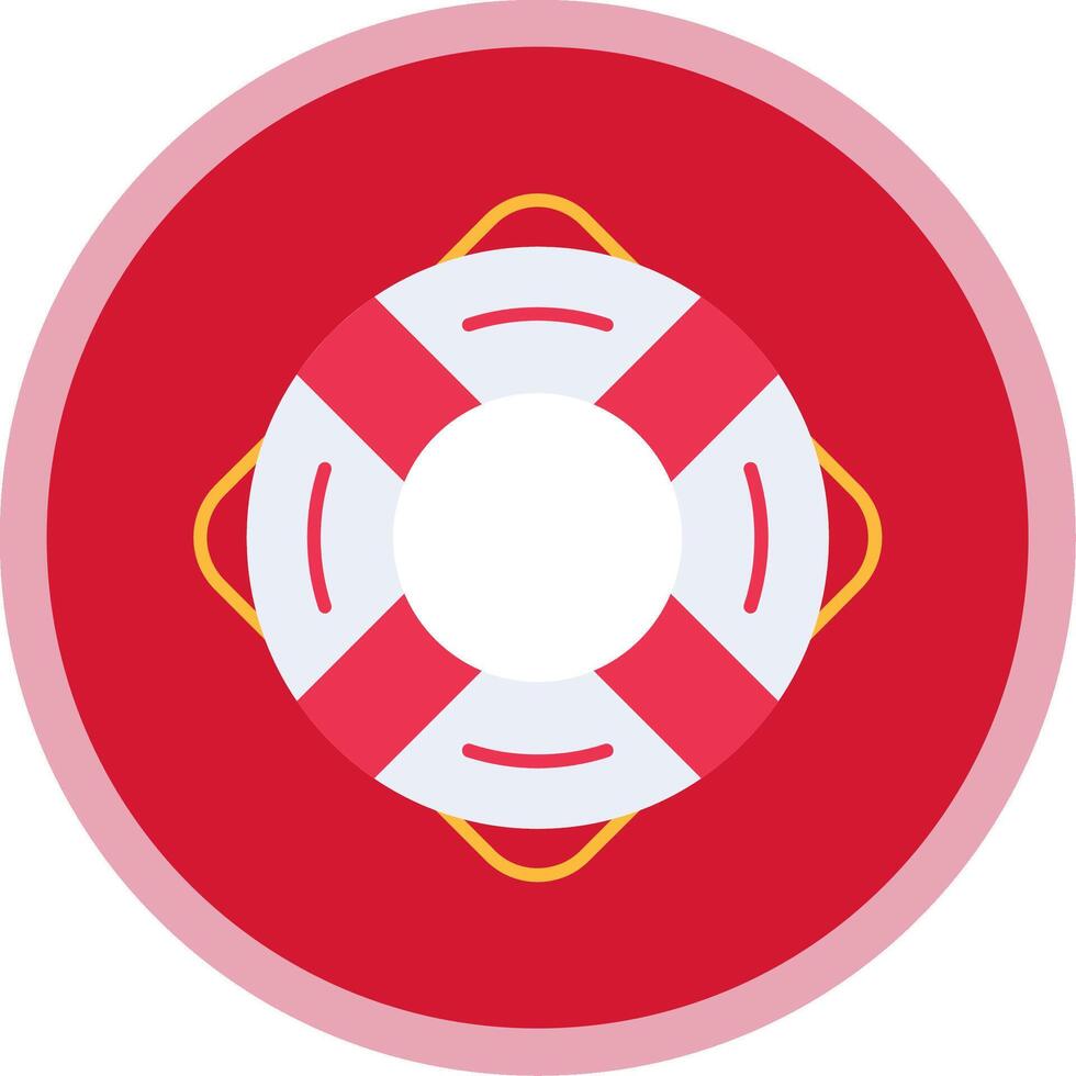 LifeBuoy Flat Multi Circle Icon vector