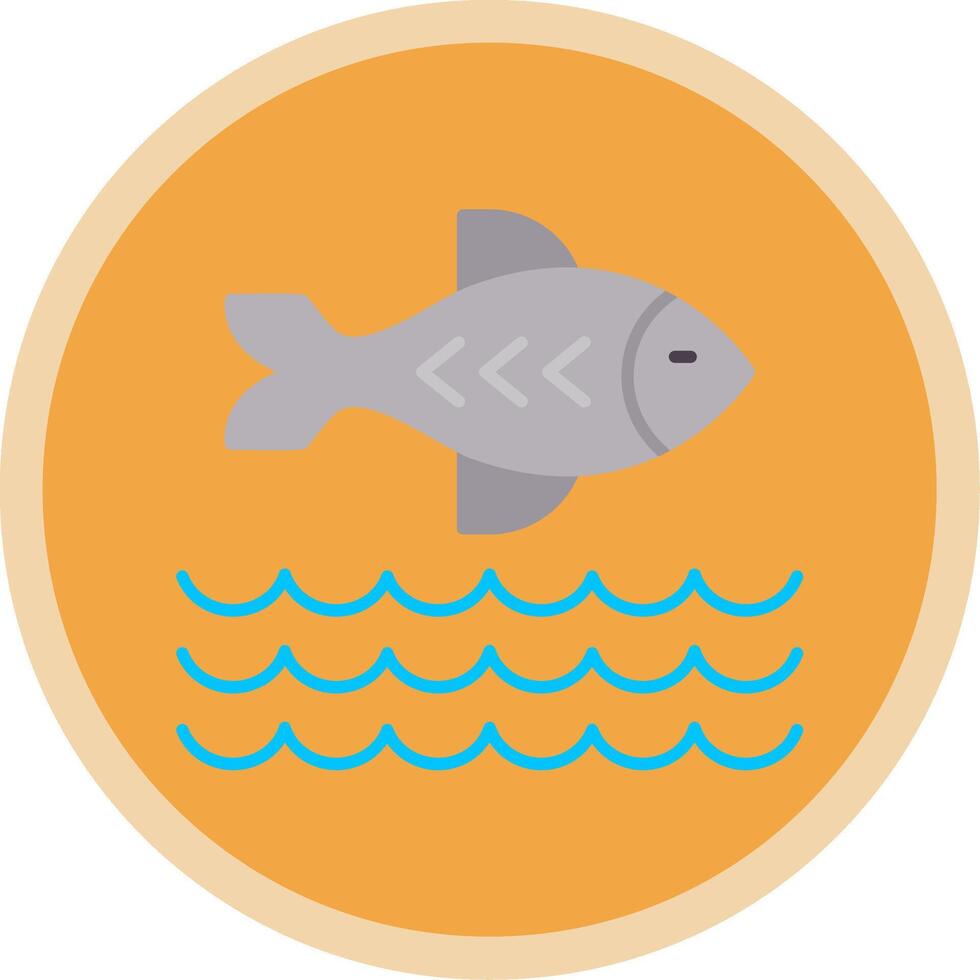 Fish Flat Multi Circle Icon vector