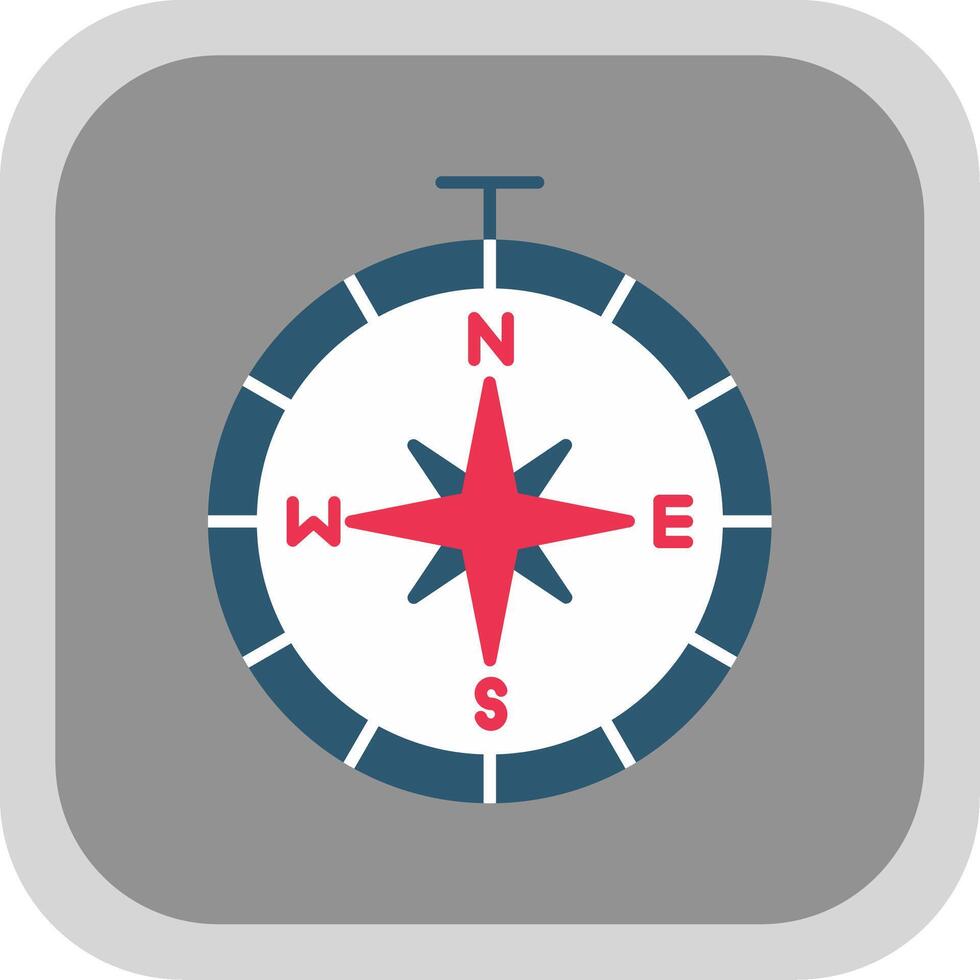 Compass Flat Round Corner Icon vector