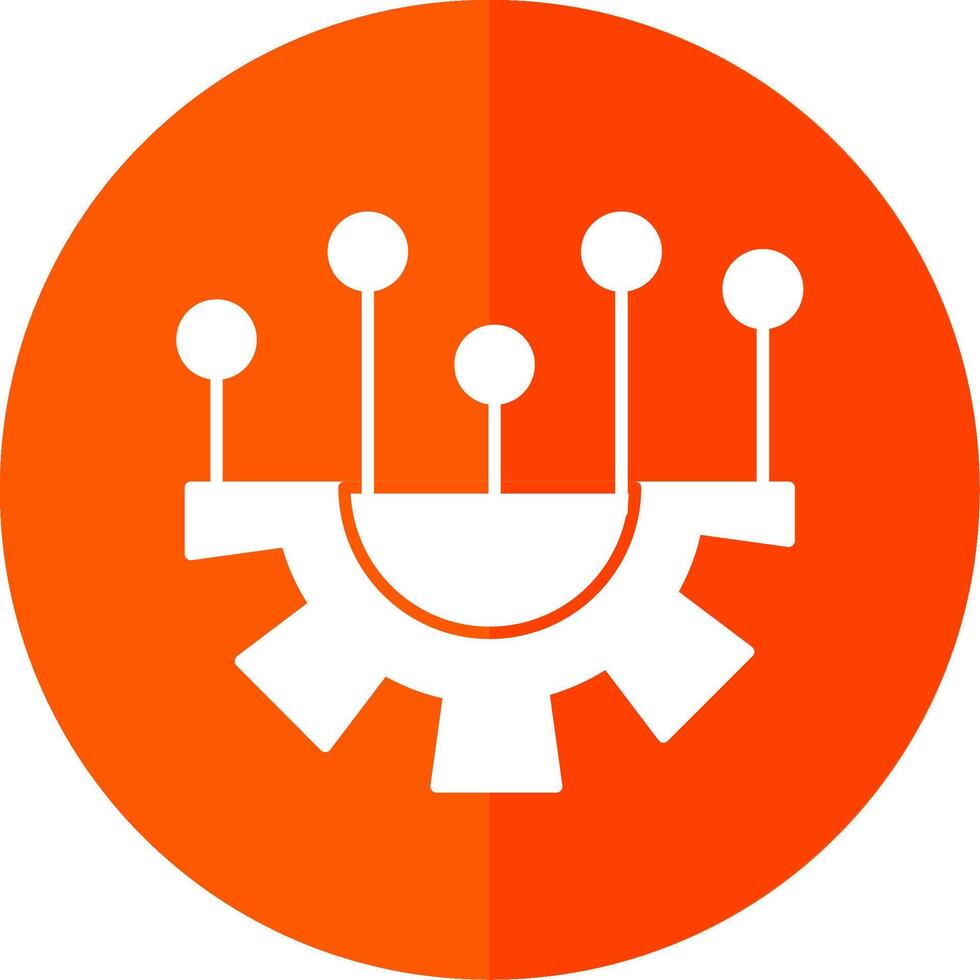 Setting Glyph Red Circle Icon vector