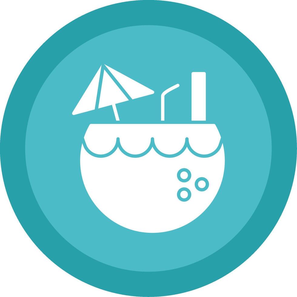 Coconut Glyph Multi Circle Icon vector