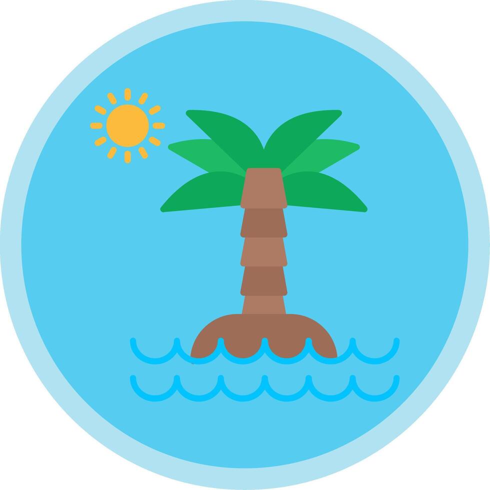 Desert Island Flat Multi Circle Icon vector