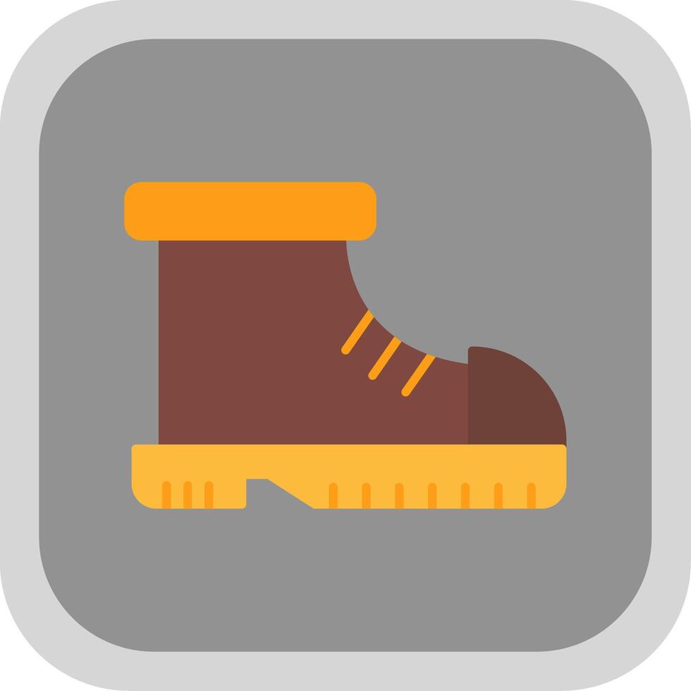 Boot Flat Round Corner Icon vector