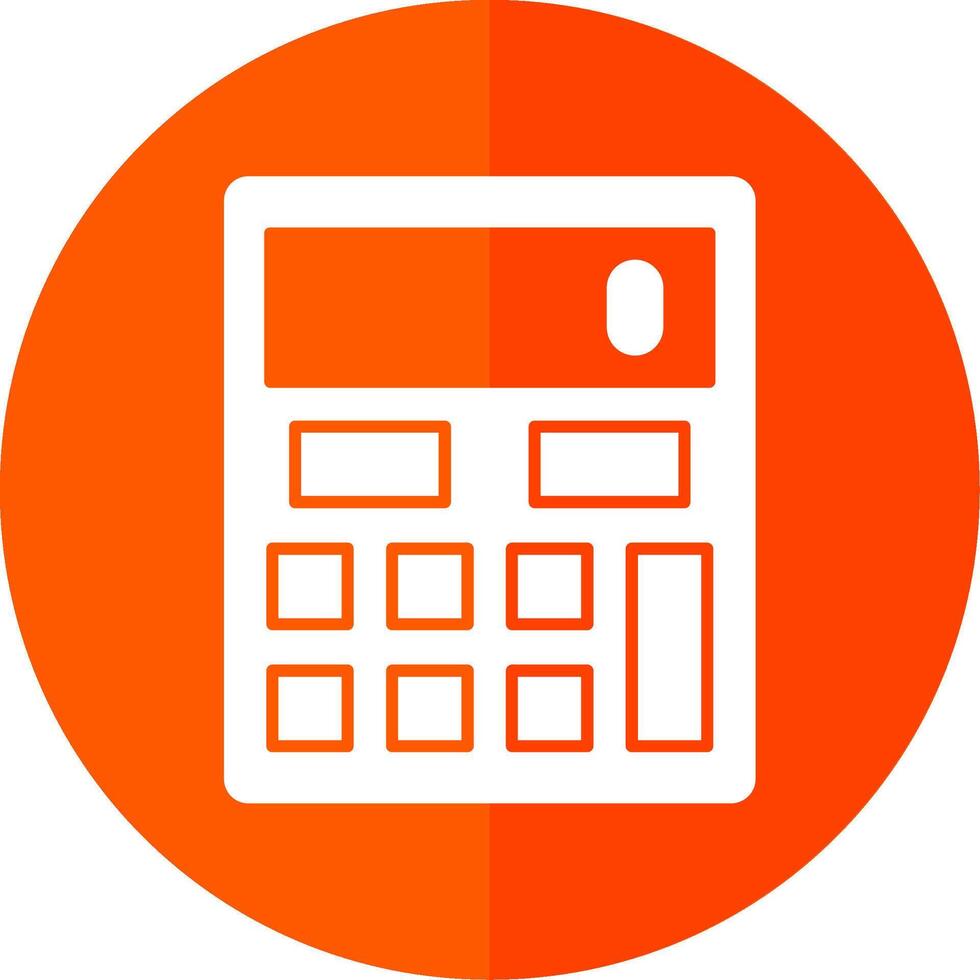 Calculator Glyph Red Circle Icon vector