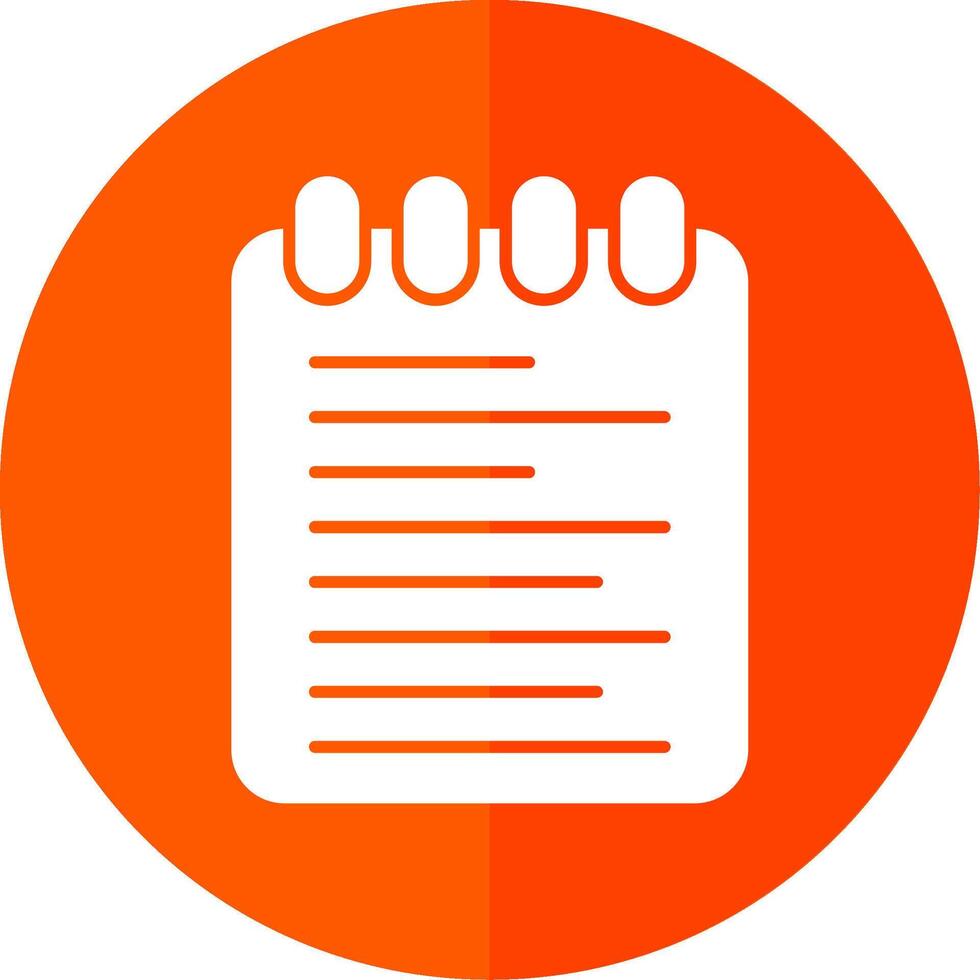 Note Pad Glyph Red Circle Icon vector