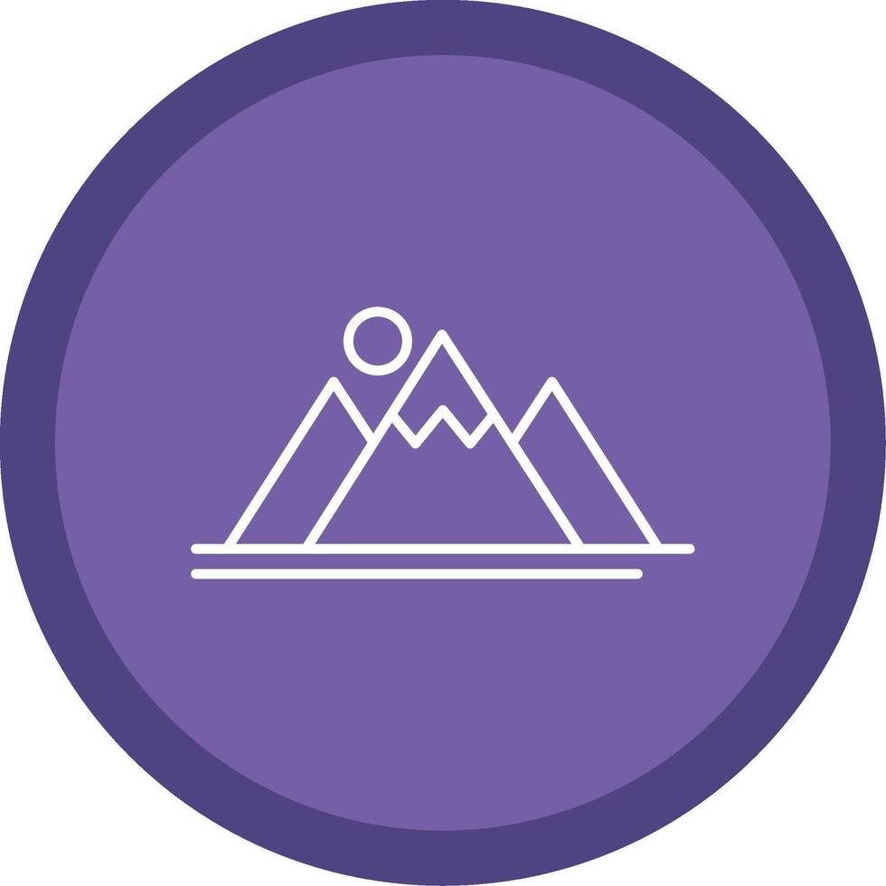 Mountain Line Multi Circle Icon vector