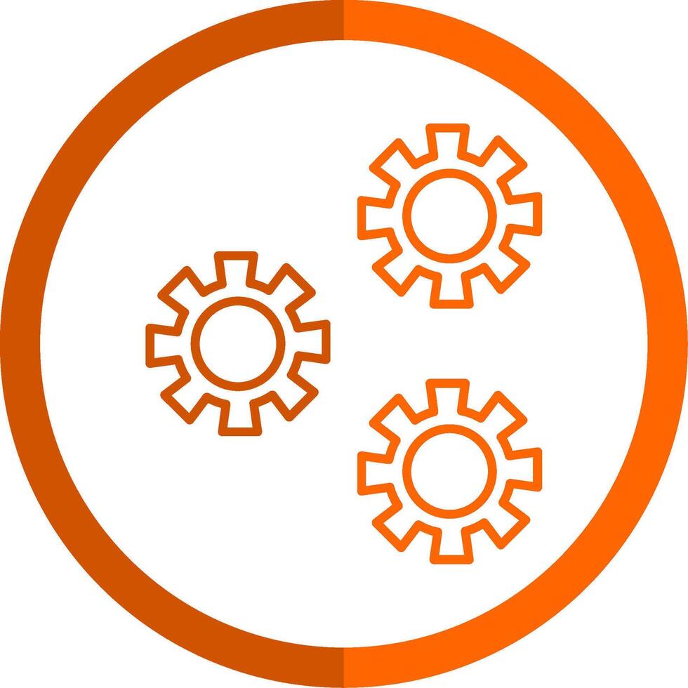 Settings Line Orange Circle Icon vector