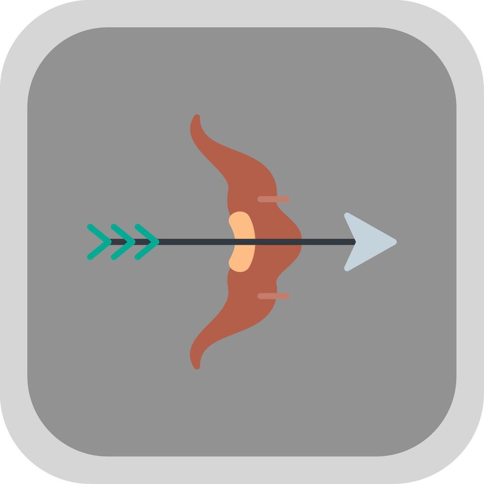 Bow And Arrow Flat Round Corner Icon vector