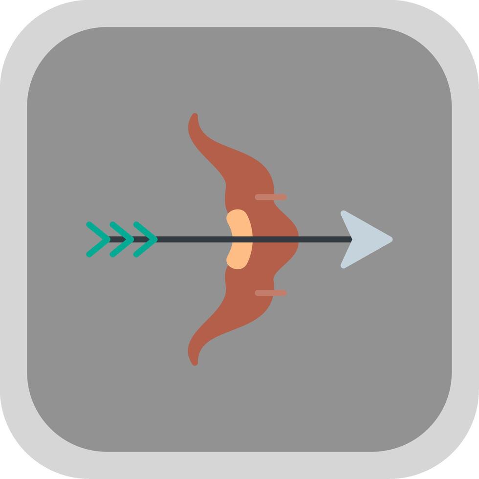 Bow And Arrow Flat Round Corner Icon vector