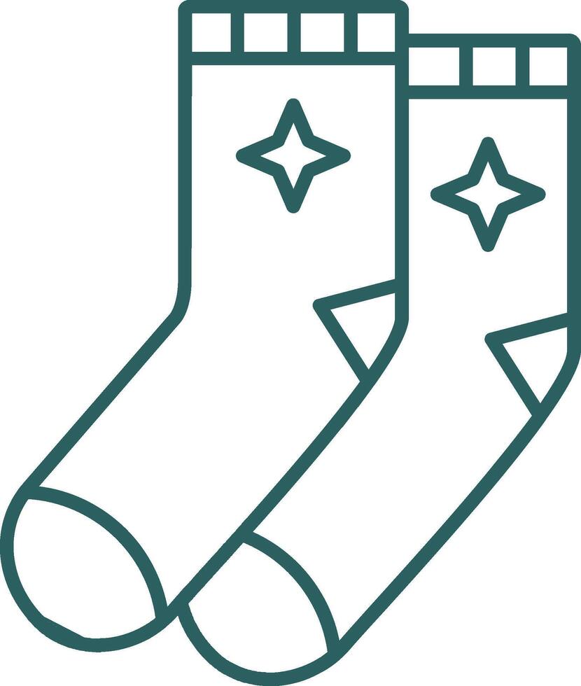 Socks Line Gradient Round Corner Icon vector