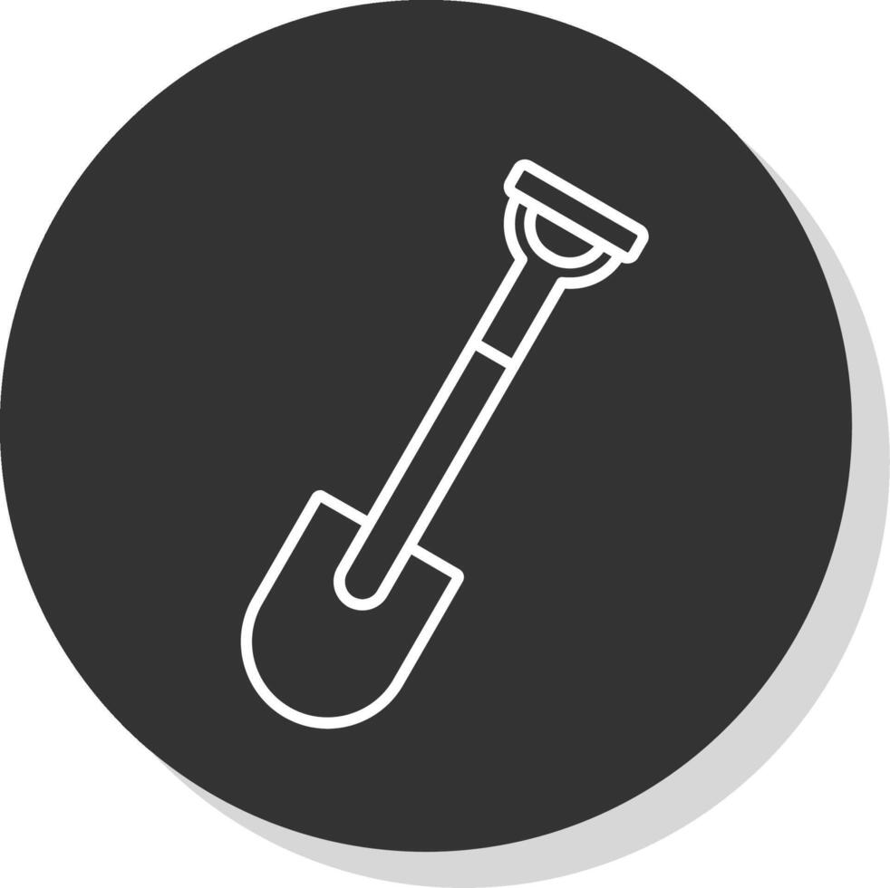 Shovel Line Grey Circle Icon vector